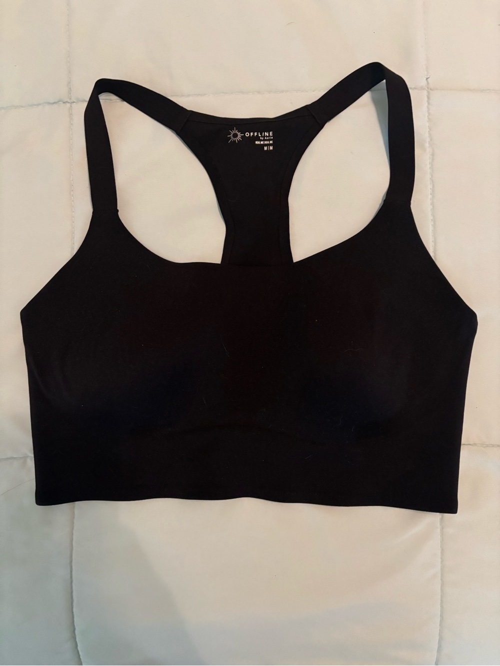 aerie Black Racerback Seamless Sports Bra